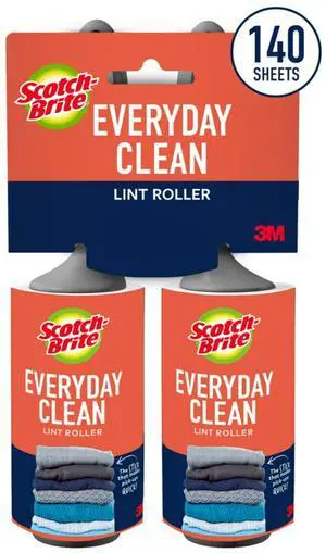 Scotch-Brite Everyday Clean Lint Roller, 70 Sheets per Roller, 2 Rollers Scotch-Brite Everyday Clean Lint Roller, 70 Sheets per Roller, 2 Rollers