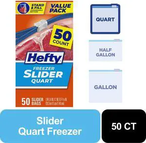 Hefty Slider Quart Freezer Bags, 50 Count Hefty Slider Quart Freezer Bags, 50 Count