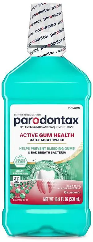 Parodontax Active Gum Health Breath Freshener Mouthwash, Fresh Mint, 16.9 Fl Oz, for Adults Parodontax Active Gum Health Breath Freshener Mouthwash, Fresh Mint, 16.9 Fl Oz, for Adults
