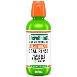 TheraBreath Fresh Breath Mouthwash, Mild Mint, Alcohol-Free Mouthwash for Adults, 16 fl oz TheraBreath Fresh Breath Mouthwash, Mild Mint, Alcohol-Free Mouthwash for Adults, 16 fl oz