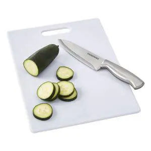 Farberware 11-inch x 14-inch Poly Kitchen Cutting Board White Farberware 11-inch x 14-inch Poly Kitchen Cutting Board White