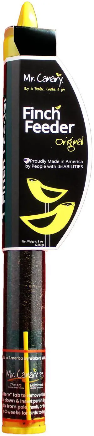 Mr. Canary Nyjer Finch Tube Feeder with 8oz Nyjer Seed Mr. Canary Nyjer Finch Tube Feeder with 8oz Nyjer Seed