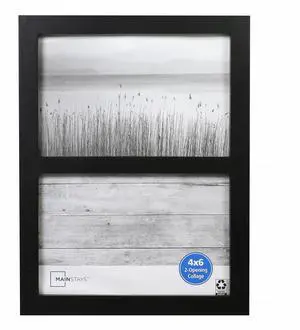 Mainstays 2-Opening Picture Frame, Holds Two 4 x 6 in Photos, Black Gallery Style Mainstays 2-Opening Picture Frame, Holds Two 4 x 6 in Photos, Black Gallery Style