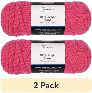 (2 pack) Mainstays Medium Acrylic Pink Yarn, 7 Oz 397 Yards (2 pack) Mainstays Medium Acrylic Pink Yarn, 7 Oz 397 Yards