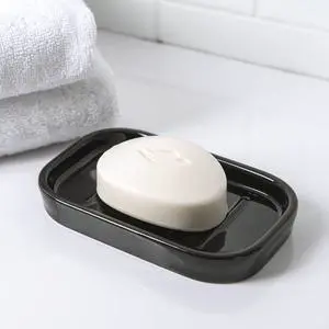 Mainstays Basic Ceramic Soap Dish, Black Mainstays Basic Ceramic Soap Dish, Black
