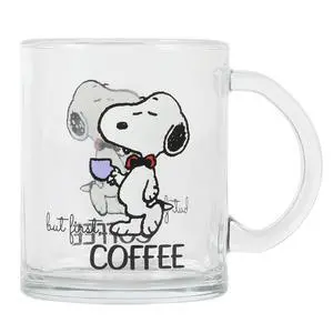 GIBSON HOME GLASS SNOOPY COFFEE MUG GIBSON HOME GLASS SNOOPY COFFEE MUG
