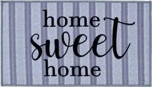 Mainstays Home Sweet Home Striped Indoor Accent Rug, Blue & Gray, 17 in x 30 in Mainstays Home Sweet Home Striped Indoor Accent Rug, Blue & Gray, 17 in x 30 in