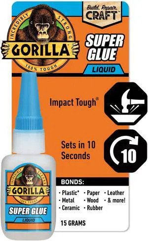Gorilla Clear Super Glue, 15 Gram Bottle Gorilla Clear Super Glue, 15 Gram Bottle
