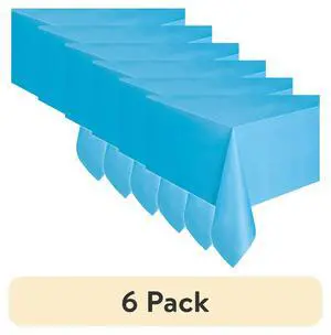 (6 pack) Way To Celebrate Rectangular Plastic Table Cover, 54 in x 108 in, Light Blue, 1 Count (6 pack) Way To Celebrate Rectangular Plastic Table Cover, 54 in x 108 in, Light Blue, 1 Count