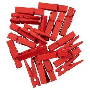 JAM Paper Wood Clip Clothespins, Red, 1 3/8in, 20 per Pack JAM Paper Wood Clip Clothespins, Red, 1 3/8in, 20 per Pack