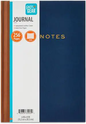 Pen+Gear Simulated Leather Journal, Navy, 6" x 8", 256 Ruled Pages Pen+Gear Simulated Leather Journal, Navy, 6" x 8", 256 Ruled Pages