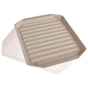 Nordic Ware Microwave Safe Covered Plastic Bacon Rack with Lid, White, 2 Pieces Nordic Ware Microwave Safe Covered Plastic Bacon Rack with Lid, White, 2 Pieces