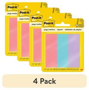 (4 pack) Post-it Page Markers, Assorted Colors , 1 in. x 3 in., 3 Pads (4 pack) Post-it Page Markers, Assorted Colors , 1 in. x 3 in., 3 Pads