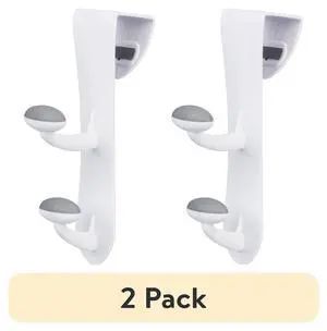 (2 pack) Mainstays White Over the Door Rubber Grip Hooks for Closet and Bathroom Storage, 2 Pack (2 pack) Mainstays White Over the Door Rubber Grip Hooks for Closet and Bathroom Storage, 2 Pack