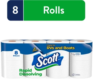 Scott Rapid-Dissolving Toilet Paper for RVs & Boats, 8 Double Rolls Scott Rapid-Dissolving Toilet Paper for RVs & Boats, 8 Double Rolls