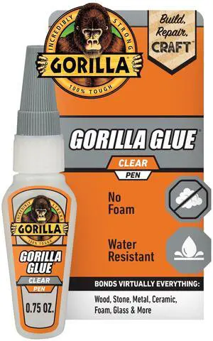 Gorilla Glue Clear Polyurethane Pen, 21.26g, Model 103519, 1 Pk, New, 24 hour cure time Gorilla Glue Clear Polyurethane Pen, 21.26g, Model 103519, 1 Pk, New, 24 hour cure time
