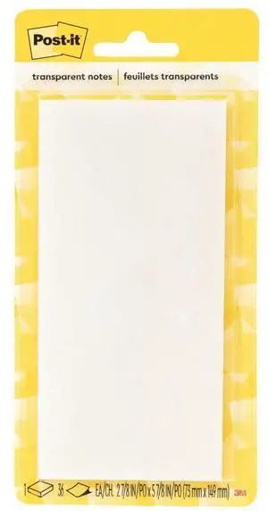Post-it Transparent Sticky Notes, 2 7/8 in. x 5 7/8 in., 1 Pad Post-it Transparent Sticky Notes, 2 7/8 in. x 5 7/8 in., 1 Pad