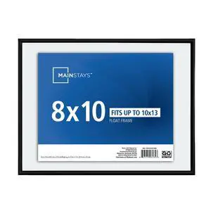 Mainstays Format Frames 10 x 13 in Black Floating Picture Frame for 8 x 10 Photo, Wall or Tabletop Mainstays Format Frames 10 x 13 in Black Floating Picture Frame for 8 x 10 Photo, Wall or Tabletop