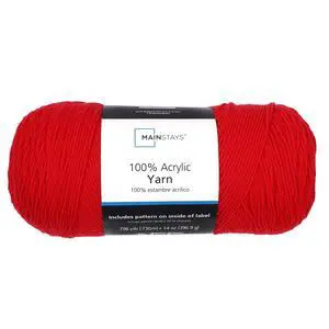 Mainstays Medium Acrylic Red Yarn, 14 Oz 798 Yards Mainstays Medium Acrylic Red Yarn, 14 Oz 798 Yards