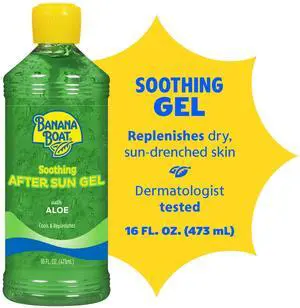 Banana Boat Soothing after Sun Aloe Gel for Sunburn Relief, All Skin After Sun Protection, 16 fl oz Banana Boat Soothing after Sun Aloe Gel for Sunburn Relief, All Skin After Sun Protection, 16 fl oz