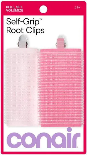 Conair Volumizing Root Clips, Self-Grip Rollers for Instant Lift, Pink, 2 Count Conair Volumizing Root Clips, Self-Grip Rollers for Instant Lift, Pink, 2 Count