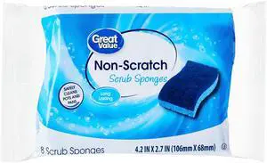 Great Value Non-Scratch Scrub Sponges, 8 Count Great Value Non-Scratch Scrub Sponges, 8 Count