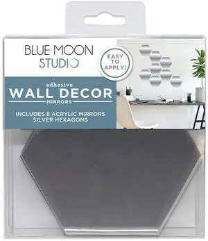 Blue Moon Studio Peel & Stick Silver Hexagon Wall Decals Adult Teen Tween, 8 Pack Blue Moon Studio Peel & Stick Silver Hexagon Wall Decals Adult Teen Tween, 8 Pack