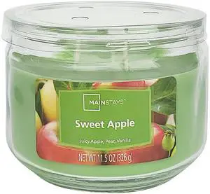 Mainstays Sweet Apple 3-Wick Glass Jar Candle, Green, 11.5 oz Mainstays Sweet Apple 3-Wick Glass Jar Candle, Green, 11.5 oz