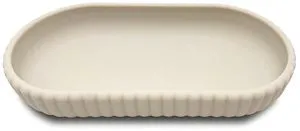 Mainstays Rubberized Plastic Ribbed Accessory Tray, Beige Mainstays Rubberized Plastic Ribbed Accessory Tray, Beige