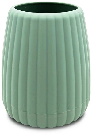 Mainstays Rubberized Plastic Ribbed Toothbrush Holder, Green Mainstays Rubberized Plastic Ribbed Toothbrush Holder, Green