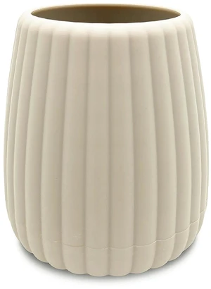 Mainstays Rubberized Plastic Ribbed Toothbrush Holder, Beige Mainstays Rubberized Plastic Ribbed Toothbrush Holder, Beige