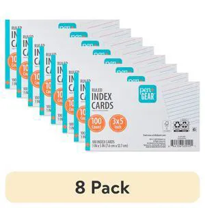 (8 pack) Pen+Gear Ruled Index Cards, 3" x 5", White, 100 Count (8 pack) Pen+Gear Ruled Index Cards, 3" x 5", White, 100 Count