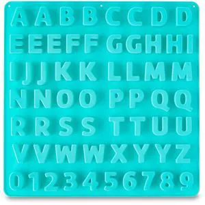 9 x 9 IN, 61-Cavity, Letters and Numbers Shape, Silicone Candy and Baking Mold, by Way To Celebrate 9 x 9 IN, 61-Cavity, Letters and Numbers Shape, Silicone Candy and Baking Mold, by Way To Celebrate