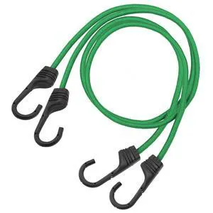 Hyper Tough Standard Bungee Cords, 2 Pack, 48 in, Green Hyper Tough Standard Bungee Cords, 2 Pack, 48 in, Green