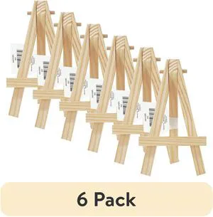 (6 pack) Mini Natural Wood Display Easel, Solid Pine Wood, 4.8", 1 Piece (6 pack) Mini Natural Wood Display Easel, Solid Pine Wood, 4.8", 1 Piece