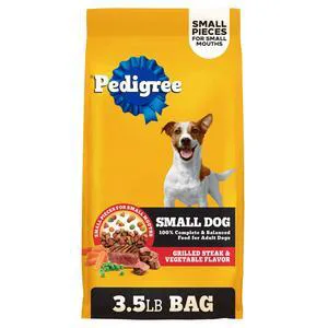 Pedigree Adult Small Dog Dry Dog Food, Grilled Steak and Vegetable Flavor, 3.5 lb Bag Pedigree Adult Small Dog Dry Dog Food, Grilled Steak and Vegetable Flavor, 3.5 lb Bag