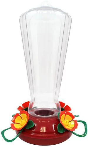 More Birds Hollyhock Hummingbird Feeder with 25 oz Nectar Capacity - Clear Plastic Design More Birds Hollyhock Hummingbird Feeder with 25 oz Nectar Capacity - Clear Plastic Design