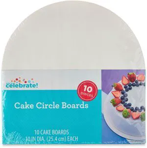 10" White Round Paper Cake Boards, 10 Count, by Way To Celebrate 10" White Round Paper Cake Boards, 10 Count, by Way To Celebrate