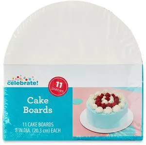 8" White Round Paper Cake Boards, 11 Count, by Way To Celebrate 8" White Round Paper Cake Boards, 11 Count, by Way To Celebrate