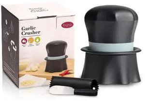 Garlic Crusher, Garlic Press Also for Ginger, Nuts, Chili, Herbs, Twist Mincer Easy Squeeze Manual Press Peeler with Peeler And Scraper, Easy to Clean Garlic Crusher, Garlic Press Also for Ginger, Nuts, Chili, Herbs, Twist Mincer Easy Squeeze Manual Press Peeler with Peeler And Scraper, Easy to Clean