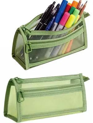 Mesh Pencil Case Storage Bag Pouch Holder Box Organizer Green for Adult | Mesh Pencil Storage Mesh Pencil Case Storage Bag Pouch Holder Box Organizer Green for Adult | Mesh Pencil Storage