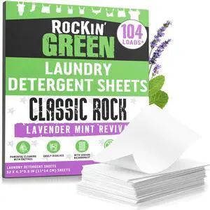 Hard Water Detergent Sheets - Hard Rock Unscented 104 Loads | Plant based Enzyme Powered Detergent Sheets, Natural Odor Fighter, For Hard Water Laundry, Travel Friendly Sheets Hard Water Detergent Sheets - Hard Rock Unscented 104 Loads | Plant based Enzyme Powered Detergent Sheets, Natural Odor Fighter, For Hard Water Laundry, Travel Friendly Sheets