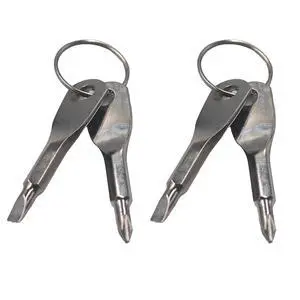 2Pcs Keychain Screwdriver Set, Portable EDC Mini Pocket Multitool with Phillips & Flat Head, Stainle 2Pcs Keychain Screwdriver Set, Portable EDC Mini Pocket Multitool with Phillips & Flat Head, Stainle