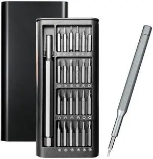24-in-1 Precision Magnetic Screwdriver Set for Electronics Repair | Includes 24 S2 Steel Bits with A 24-in-1 Precision Magnetic Screwdriver Set for Electronics Repair | Includes 24 S2 Steel Bits with A