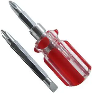 USA - Mini Stubby Dual Head Screwdriver - Small Pocket Phillips Flathead Screwdriver with Crystal Ha USA - Mini Stubby Dual Head Screwdriver - Small Pocket Phillips Flathead Screwdriver with Crystal Ha