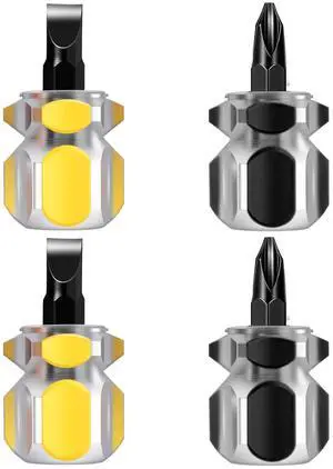 4Pcs Stubby Screwdriver, Short Screwdriver with Flat Phillips Head | Tiny Stubby Tools Sewing Notion 4Pcs Stubby Screwdriver, Short Screwdriver with Flat Phillips Head | Tiny Stubby Tools Sewing Notion