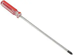 8-Inch Phillips Screwdriver #1 | 5mm Shaft, Long, Magnetic Tip, Red Handle, Extra Long for Repair 8-Inch Phillips Screwdriver #1 | 5mm Shaft, Long, Magnetic Tip, Red Handle, Extra Long for Repair