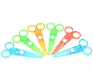 Plastic Safe Scissors, 6 Pcs Random Color 4.7 Inch Plastic Scissors No Harm to Hands for DIY Cutting Plastic Safe Scissors, 6 Pcs Random Color 4.7 Inch Plastic Scissors No Harm to Hands for DIY Cutting