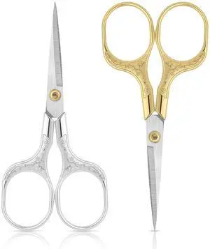 Small Embroidery Scissors,Set of 2 Sewing & Craft Scissors for Precision Cutting,Stainless Steel Fab Small Embroidery Scissors,Set of 2 Sewing & Craft Scissors for Precision Cutting,Stainless Steel Fab