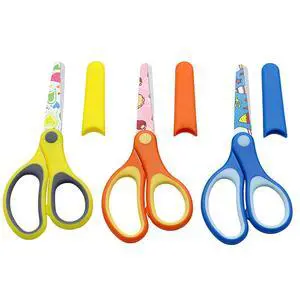 Print Blade Scissors, 3 Pcs 5.7 Inch Stainless Steel Blunt-Tip Safety Soft Grip Scissors for Home, A Print Blade Scissors, 3 Pcs 5.7 Inch Stainless Steel Blunt-Tip Safety Soft Grip Scissors for Home, A